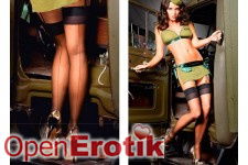 Gemusterte Str&uuml;mpfe mit breitem Bund - One Size