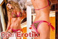 Leoparden Bikini-Set mit Schn&uuml;rung - One Size