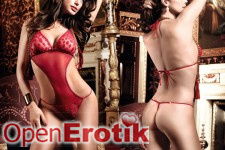 T&uuml;ll-Monokini mit Punkt-Design - Bordeaux - One Size