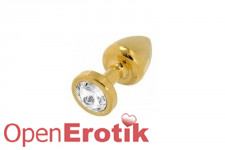 Buttplug Gold 24 C 25mm with Crystal