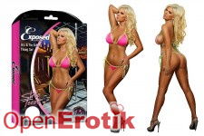 Bra and Tie Side Thong Set Pink - S/M