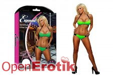Shirred Halter and Brief Set Lime - L/XL