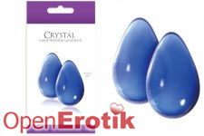 Crystal Glass Egg Large - Blue