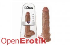 10 Inch Cock with Balls - Tan