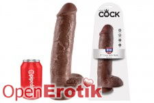 11 Inch Cock - with Balls - Brown