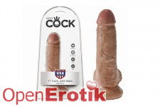 7 Inch Cock with Balls - Tan