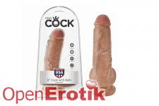 8 Inch Cock with Balls - Tan