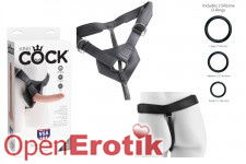Strap On Harness with Cock - 7 Inch - White