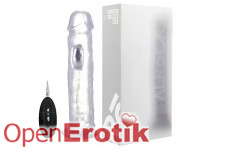 Vibrating Realistic Cock - 11 Inch - with Remote Control - Transparent