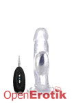 Vibrating Realistic Cock - 6 Inch - with Remote Control - Transparent (RealRock)  Vibrating Realistic Cock - 6 Inch - with Remote Control - Transparent (RealRock)