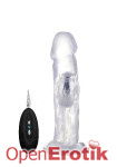 Vibrating Realistic Cock - 8 Inch - with Remote Control - Transparent (RealRock)  Vibrating Realistic Cock - 8 Inch - with Remote Control - Transparent (RealRock)