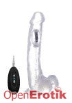 Vibrating Realistic Cock with Scrotum - 10 Inch - with Remote Control - Transparent (RealRock)  Vibrating Realistic Cock with Scrotum - 10 Inch - with Remote Control - Transparent (RealRock)