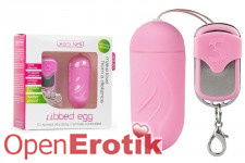 10-Speed Remote Vibrating Ribbed Egg - Pink