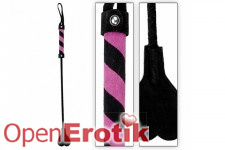 Heart Leather Black with Purple Stripes