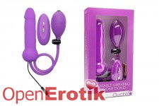 Inflatable Vibrating Silicone Dong - Purple