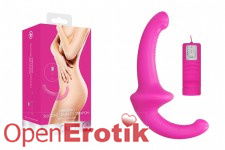 Vibrating Silicone Strapless Strapon - Pink