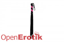 Whip Leather Black with Pink Stripes