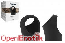 No. 45 - Cockring with Ball Strap - Black