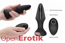 No. 81 - Rechargeable Remote Controlled Self Penetrating Butt Plug - Black